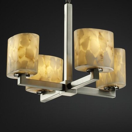 Justice Design Group ALR-8829-15-NCKL Alabaster Rocks! Collection Modular 4-Light Chandelier